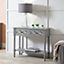 Make It A Home Olbia Dove Grey Mirrored Pine Wood Console Table