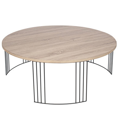 Light wood deals round coffee table