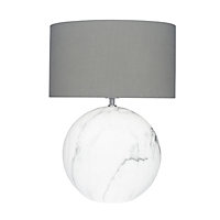 Make It A Home Orion Small Ceramic Marble Oval Table Lamp