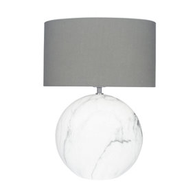 Make It A Home Orion Small Ceramic Marble Oval Table Lamp