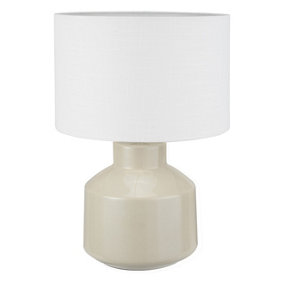 Make It A Home Orton Cream Blue Crackle Effect Table Lamp