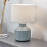 Make It A Home Orton Duck Egg Blue Crackle Effect Table Lamp
