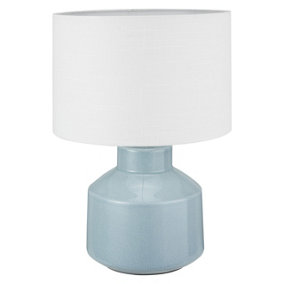 Make It A Home Orton Duck Egg Blue Crackle Effect Table Lamp