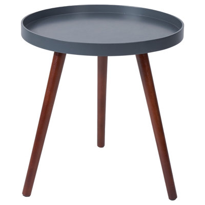 Small grey round side shop table