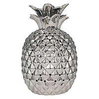 Make It A Home Pineapple Silver Metallic Ceramic Table Lamp