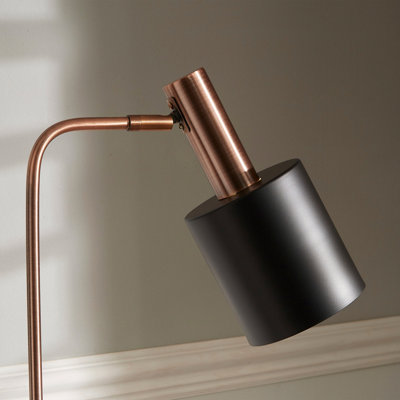 Make It A Home Pontic Black & Copper Retro Marble Base Floor Lamp