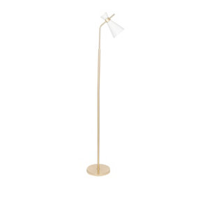 Make It A Home Quill White Glass Champagne Slim Floor Lamp