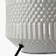 Make It A Home Rhombu Grey Geometric Textured Ceramic Table Lamp