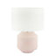 Make It A Home Rhombu Pink & White Geometric Textured Ceramic Table Lamp