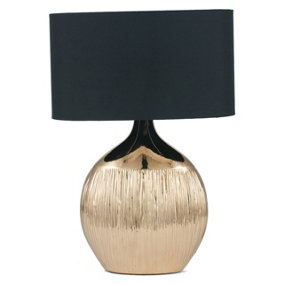 Make It A Home Ritzo Gold & Black Textured Ceramic Table Lamp
