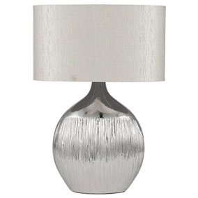 Make It A Home Ritzo Silver & Champagne Gold Textured Ceramic Table Lamp