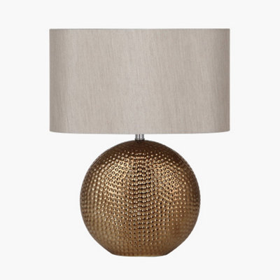 Make It A Home Ryder Bronze Hammered Effect Ceramic Oval Table Lamp