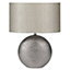 Make It A Home Ryder Silver Hammered Effect Ceramic Oval Table Lamp
