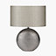 Make It A Home Ryder Silver Hammered Effect Ceramic Oval Table Lamp
