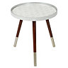 Make It A Home Sabina White & Silver Geo Floral Lipped Side Table