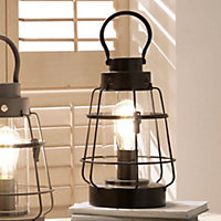 Make It A Home Salcombe Coastal Oil Lantern Inspired Black Table Lamp