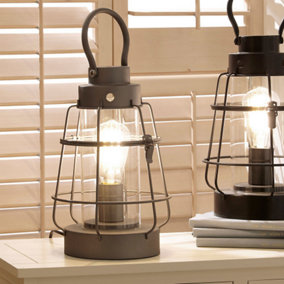 Make It A Home Salcombe Coastal Oil Lantern Inspired Grey Table Lamp