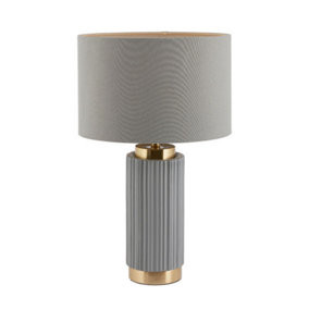 Make It A Home Saxon Grey Ridged Ceramic Table Lamp