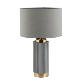 Make It A Home Saxon Grey Ridged Ceramic Table Lamp