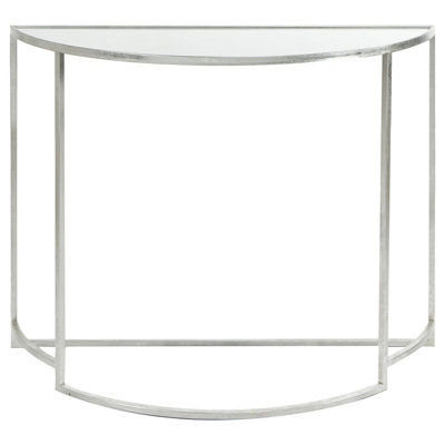 Glass half deals moon console table