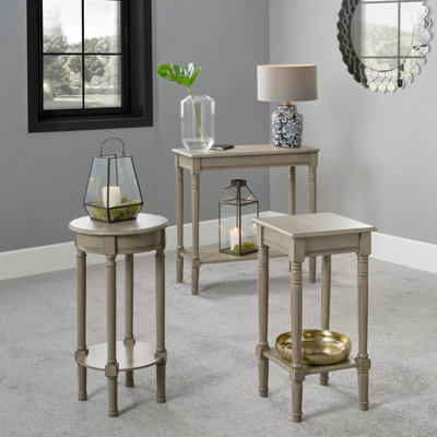 Tall round store end table