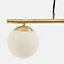 Make It A Home Vandalia Gold/White Horizontal 3-Bulb White Orb Brass Ceiling Light