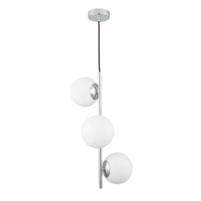 Make It A Home Vandalia Silver & White Vertical 3-Bulb Orb Chrome Ceiling Light