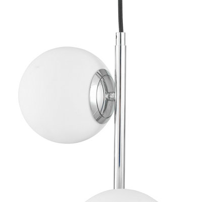 Make It A Home Vandalia Silver & White Vertical 3-Bulb Orb Chrome Ceiling Light