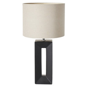 Make It A Home Vittore Block Black Ceramic Tall Table Lamp