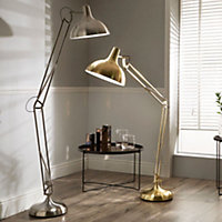 Make It A Home Washington Adjustable Brushed Chrome Metal Floor Lamp