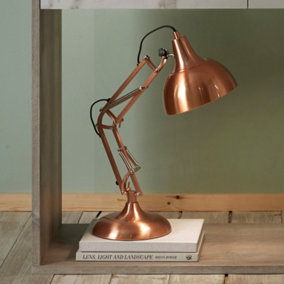 Make It A Home Washington Adjustable Brushed Copper Table Lamp