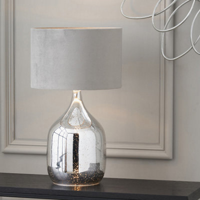 Image result for Make It A Home Wythe Silver & Grey Mercurial Style Velvet Shade Table ...