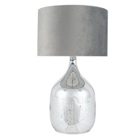 Make It A Home Wythe Silver & Grey Mercurial Style Velvet Shade Table Lamp