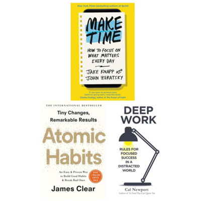 Make Time, Deep Work and Atomic Habit 3 Books Collection Set by Jake ...