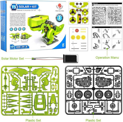 Make Your Own 3 in 1 Solar Robot DIY Assemble Educational Dinosaur 3D Moving Model Building