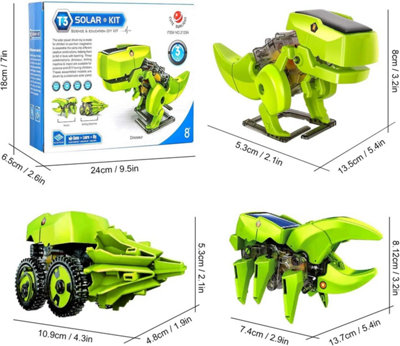 Make Your Own 3 in 1 Solar Robot DIY Assemble Educational Dinosaur 3D Moving Model Building