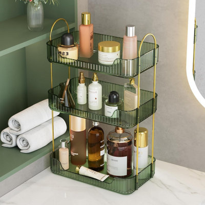 Makeup Organiser Storage 3-Tier Cosmetics Skincare Shelf Organizer ...