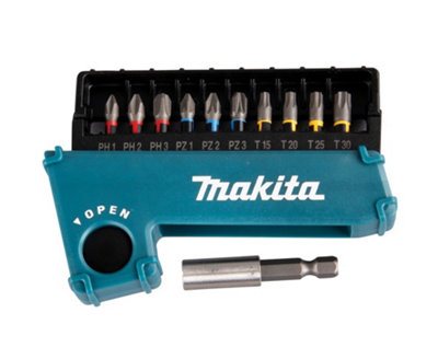 Makita 11 Piece Impact Premier Screwdriver Bit Set Torsion + Magnetic Bit Holder