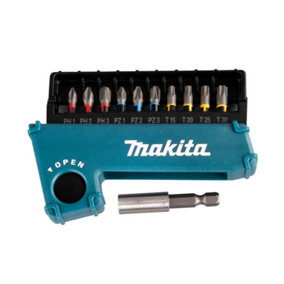 Makita 11 Piece Impact Premier Screwdriver Bit Set Torsion + Magnetic Bit Holder