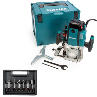 Makita 110v 1/2" Plunge Router RP2303FCJ Variable Speed + Trend 6pc Cutter Set