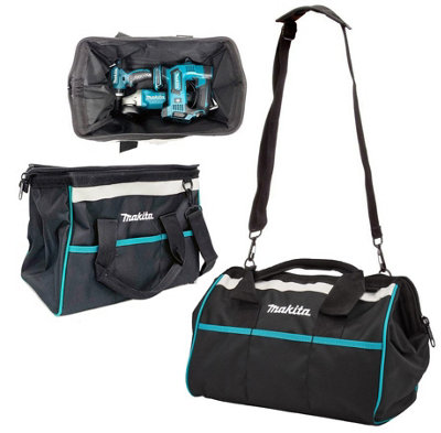 Makita 14" 36cm Open Mouth LXT ToolBag Tool Bag Holdall Blue + Shoulder Strap