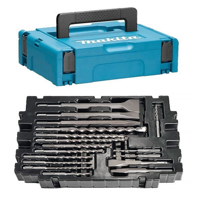 Makita 17 Piece SDS Plus Drill Bit + Bullet Cold Flat Chisel Set +Inlay+ Makpac