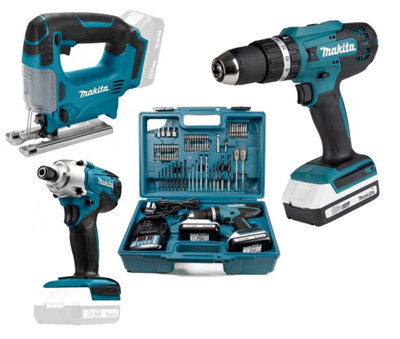 Makita 18v combi drill shop and impact driver set b&q