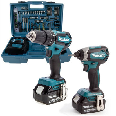 Makita drill and impact driver set 18v brushless hot sale