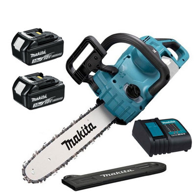 Makita 18v Cordless Chainsaw Brushless 350mm 35cm Cutting Guard + X2 3.0AH Kit