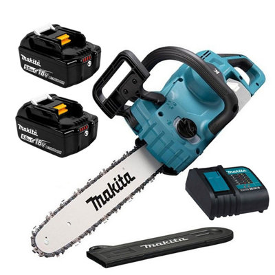 Makita 18v Cordless Chainsaw Brushless 350mm 35cm Cutting Guard + X2 5.0AH Kit