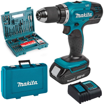 Makita 18v Cordless Lithium Drill Driver 1 x Battery + 100 Screwdriver Bit Set