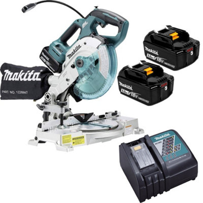 Makita 18v DLS600Z 165mm Cordless Brushless Double Bevel Mitre Saw 2 x 5ah Batt