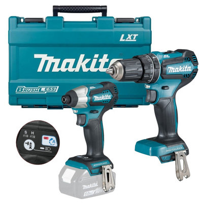 Makita 18v DLX2221 Brushless Kit DHP483 Hammer Drill DTD155