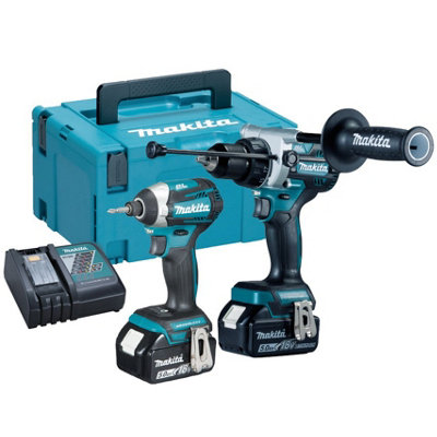 Makita 18V DLX2412TJ Lithium Brushless Kit DHP486 Drill + DTD154 Impact 5.0ah